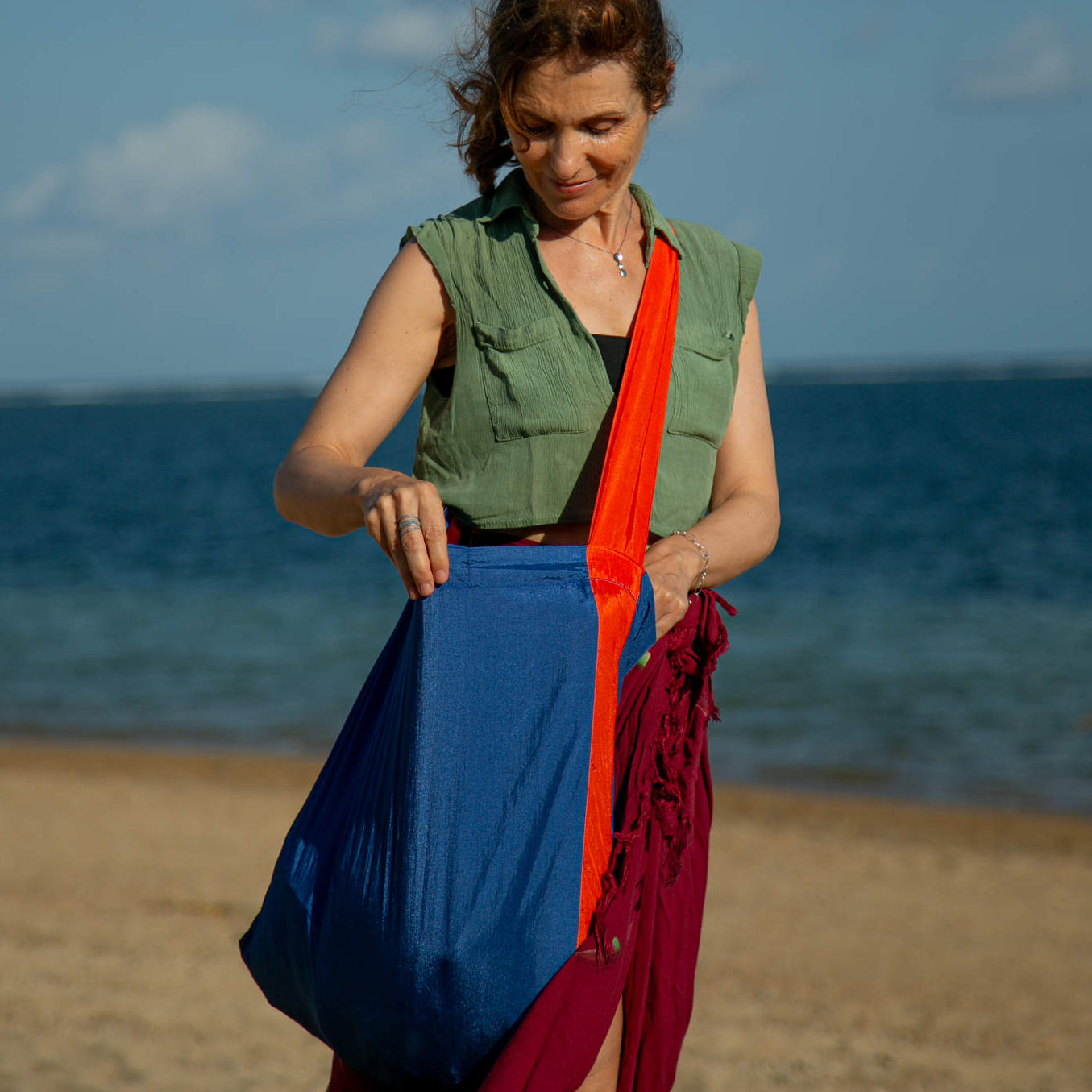 Eco Bag Ticket To The Moon TMEBL3935 Tote Bags 30L / Royal Blue/Orange