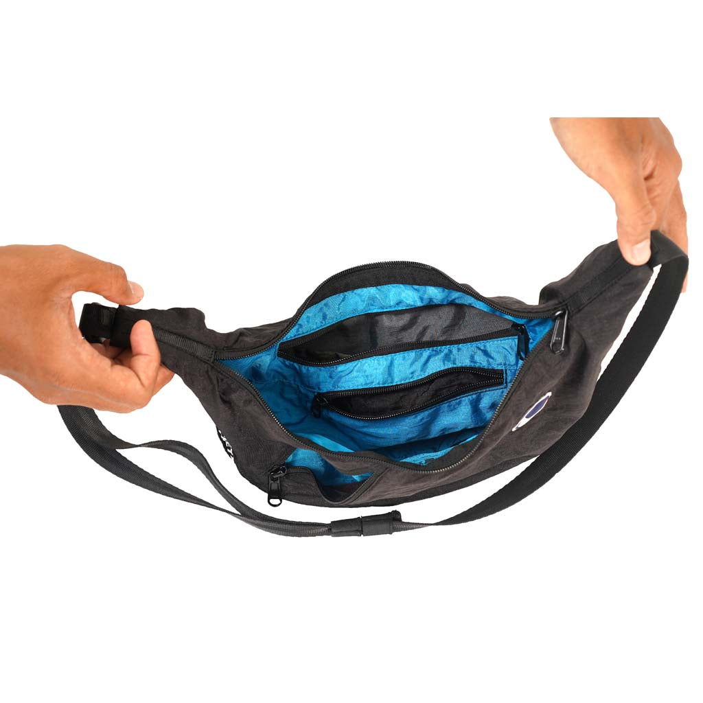 Upcycled Sling Bag Ticket To The Moon TMSLB0707 Sling Bags One Size / Black