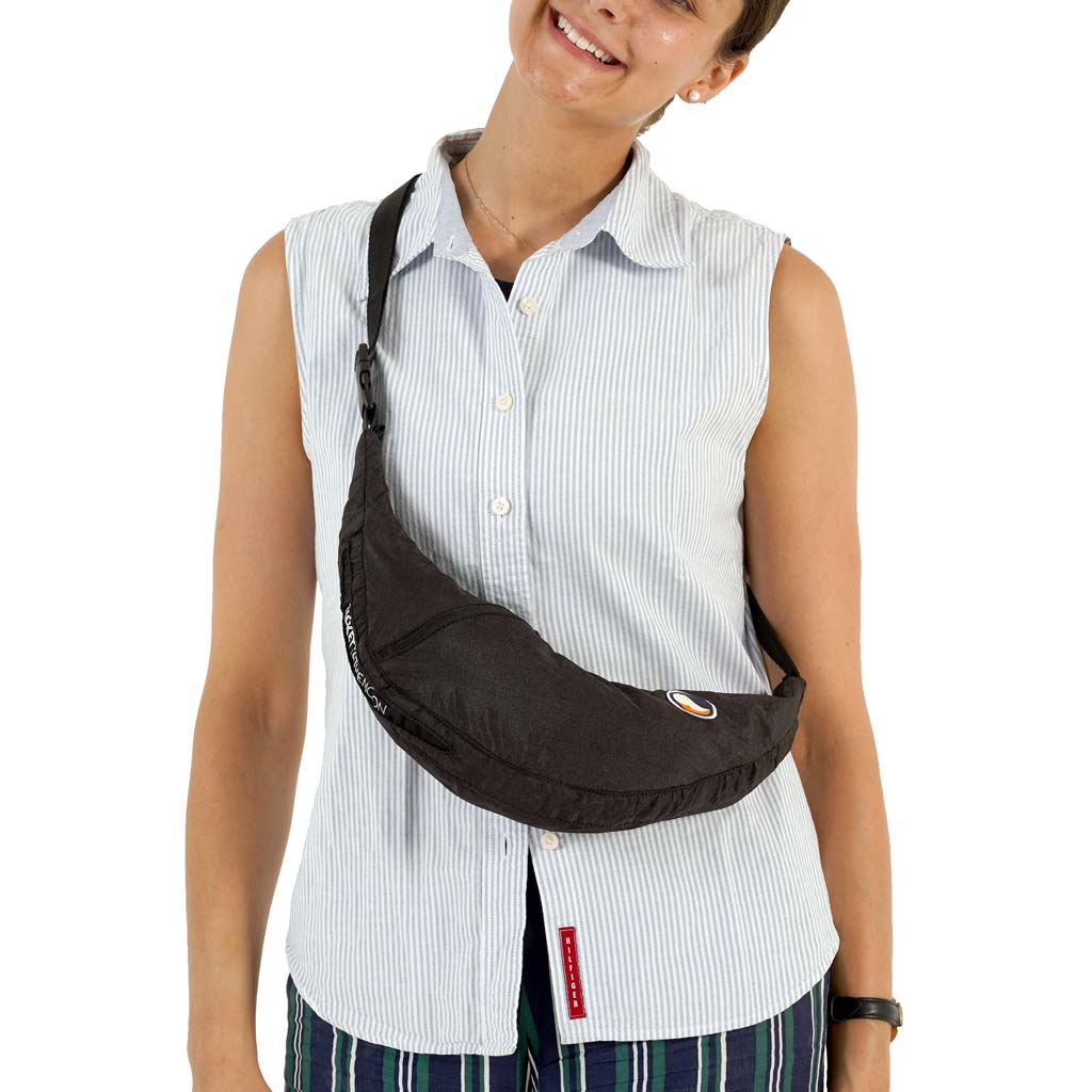 Upcycled Sling Bag Ticket To The Moon TMSLB0707 Sling Bags One Size / Black