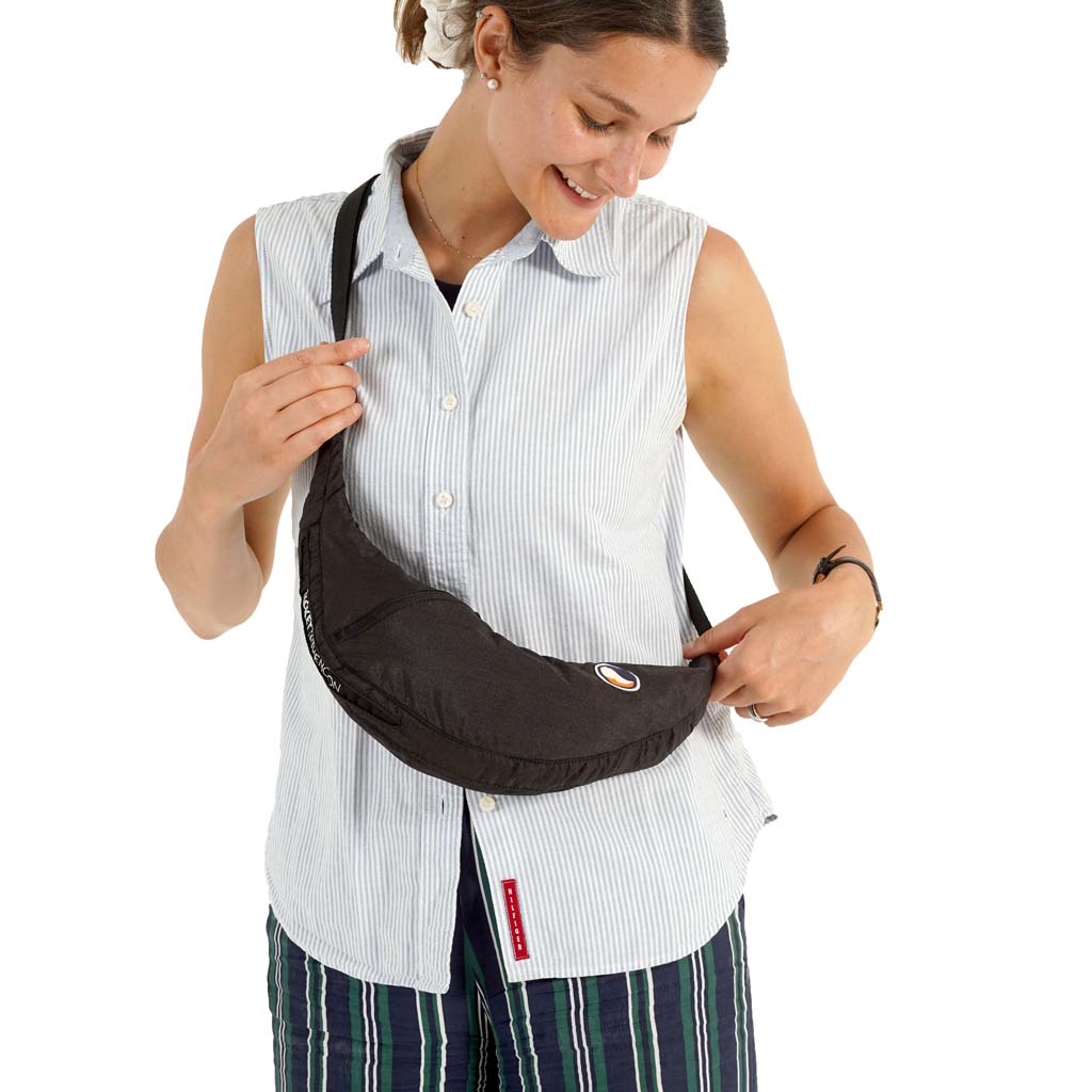 Upcycled Sling Bag Ticket To The Moon TMSLB0707 Sling Bags One Size / Black