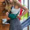 Upcycled Sling Bag Ticket To The Moon TMSLB0505 Sling Bags One Size / Dark Green