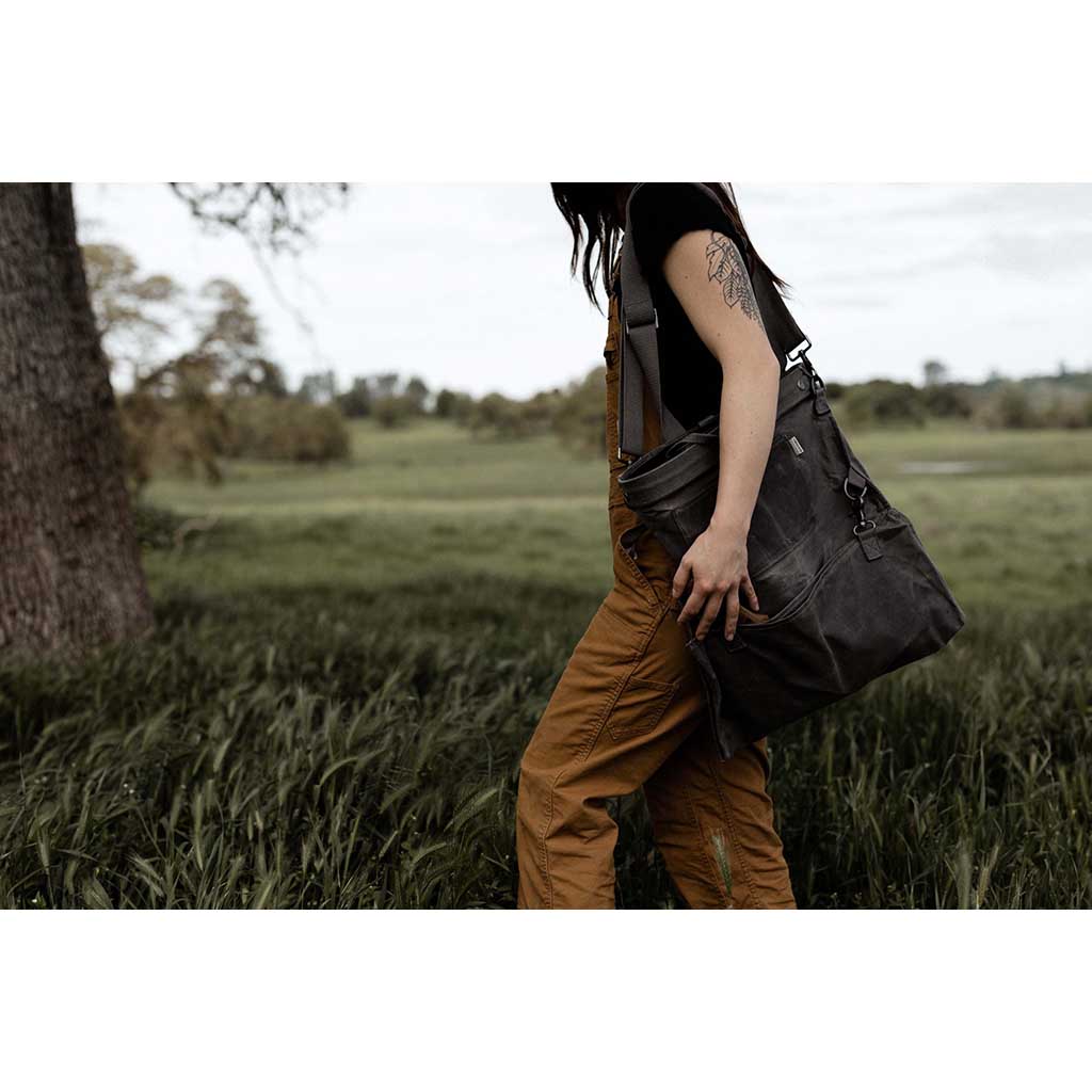 Waxed Canvas Gathering Bag Barebones Living GDN-068 Gathering Bags One Size / Slate Grey