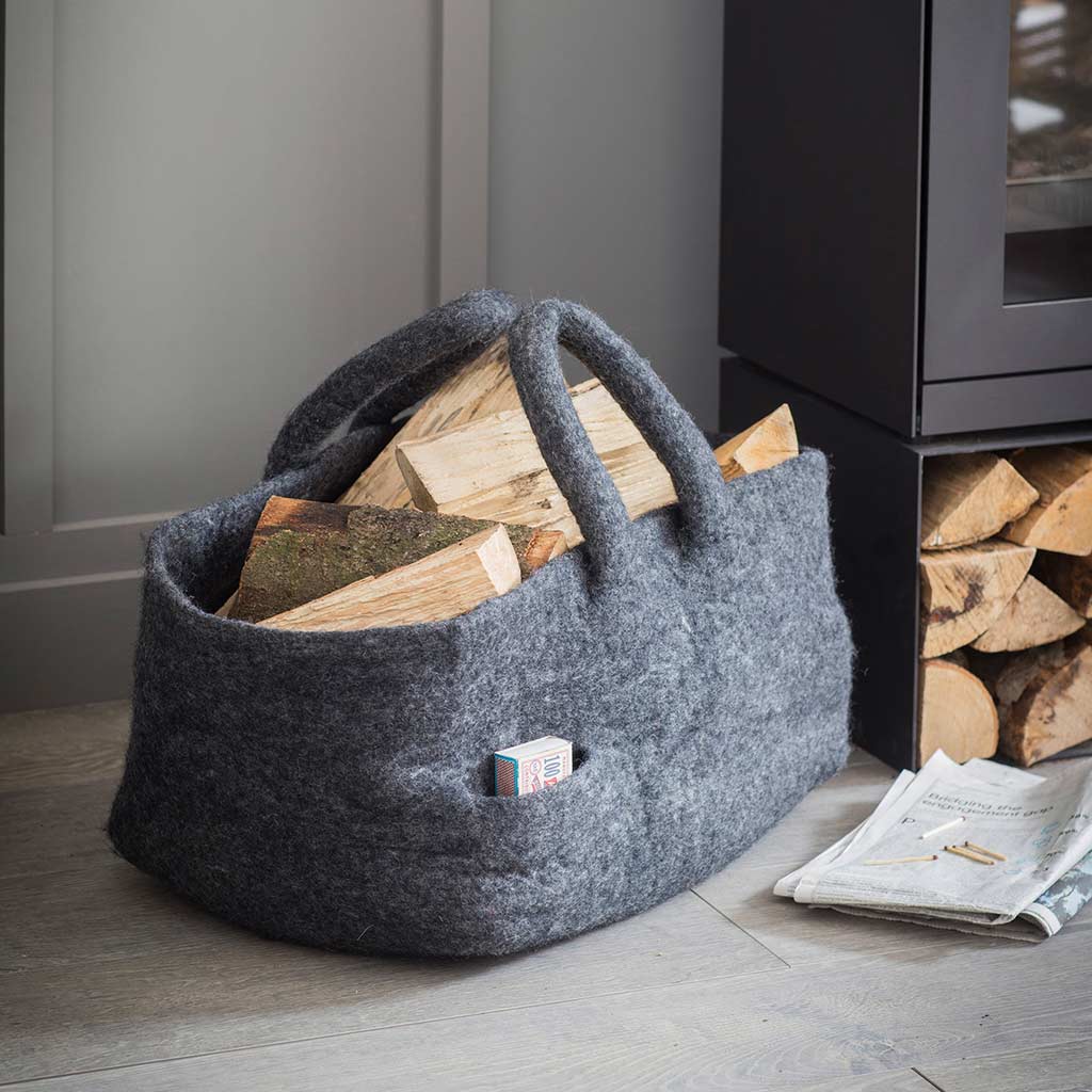 Southwold Rectangular Basket Garden Trading BAFE02 Indoor Log Stores One Size / Grey
