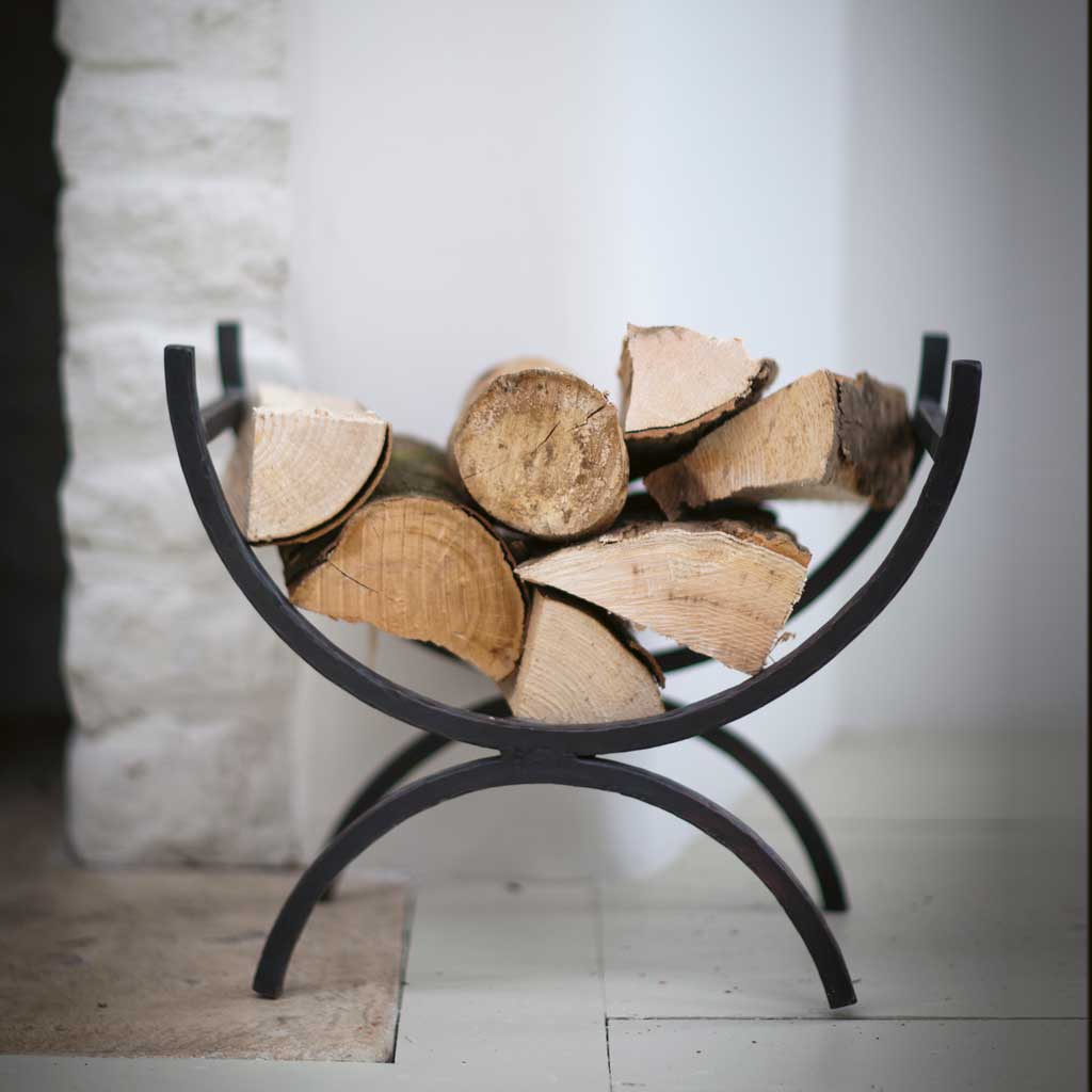 Wrought Iron Log Holder | Small Garden Trading LOHO01 Log Stores Small / Black