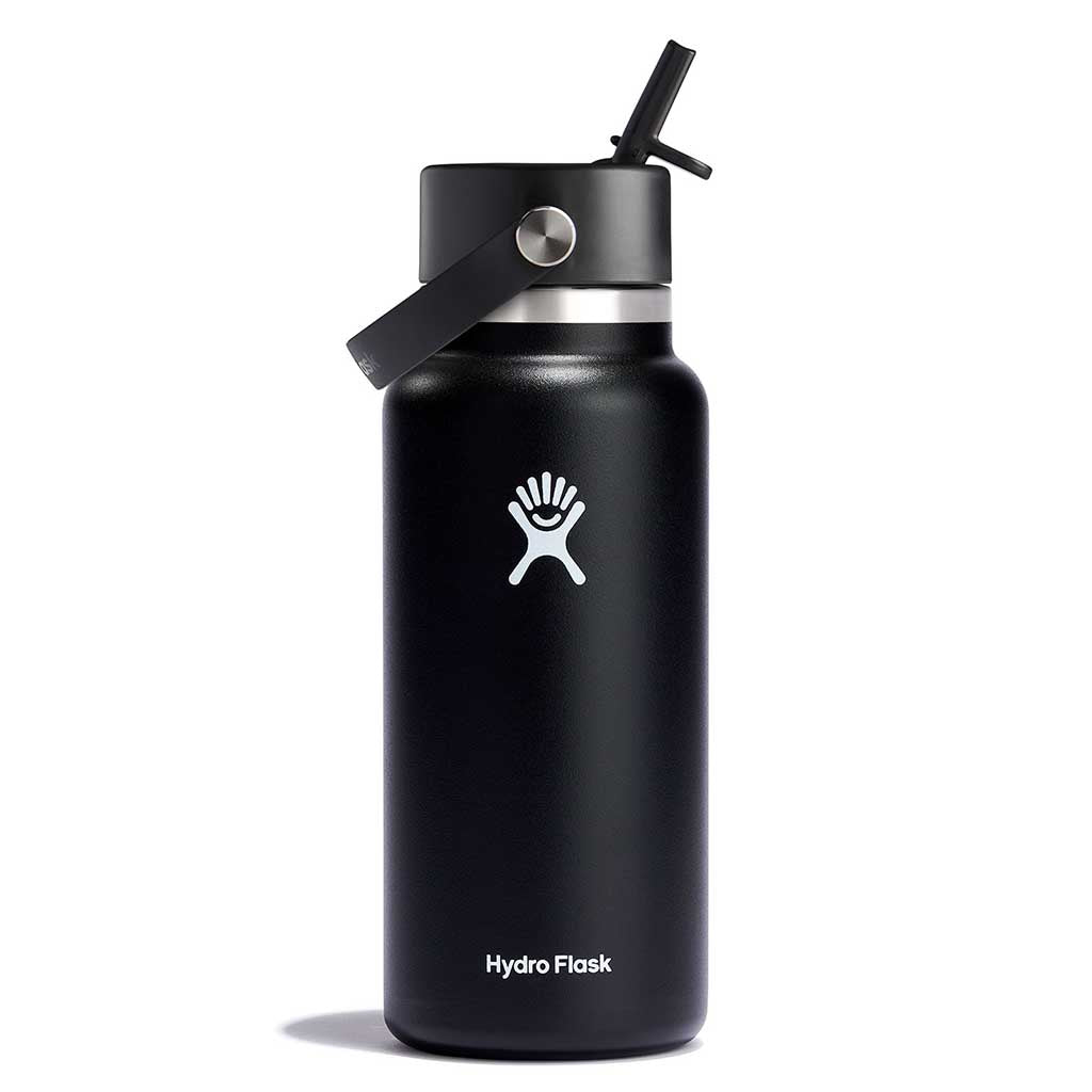 Wide　Flask　with　32　Cap　oz　WildBounds　UK　Hydro　Straw　Mouth　Black
